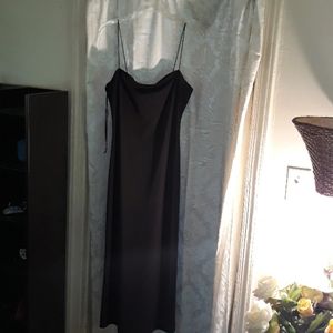 Women's black slip dress